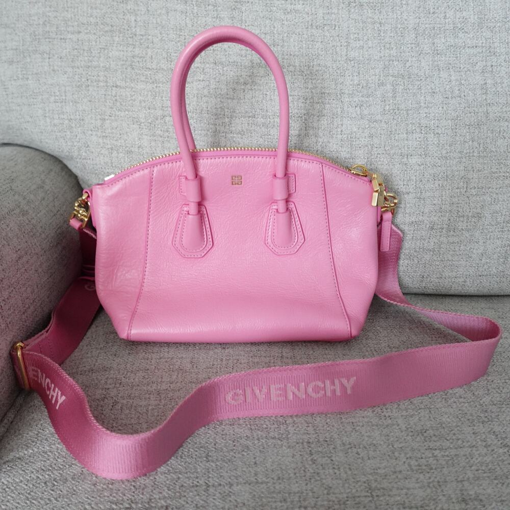 Givenchy Mini Antigona Sport Pink Satchel Crossbody Bag Feminine Girly Barbie - Picture 3 of 16